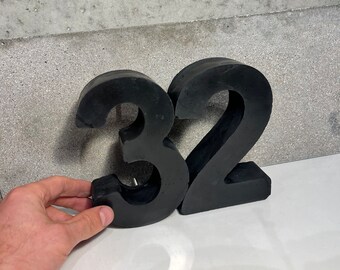 HOUSE NUMBER made of Black CONCRETE 15.5 cm