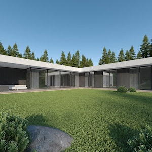 Moderner Haus Grundriss Fläche 189,73m2 CAD+PDF Set