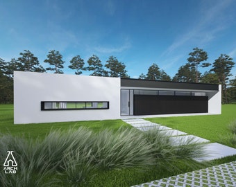 Modern House Plan Area 125.03m2 CAD+PDF Set