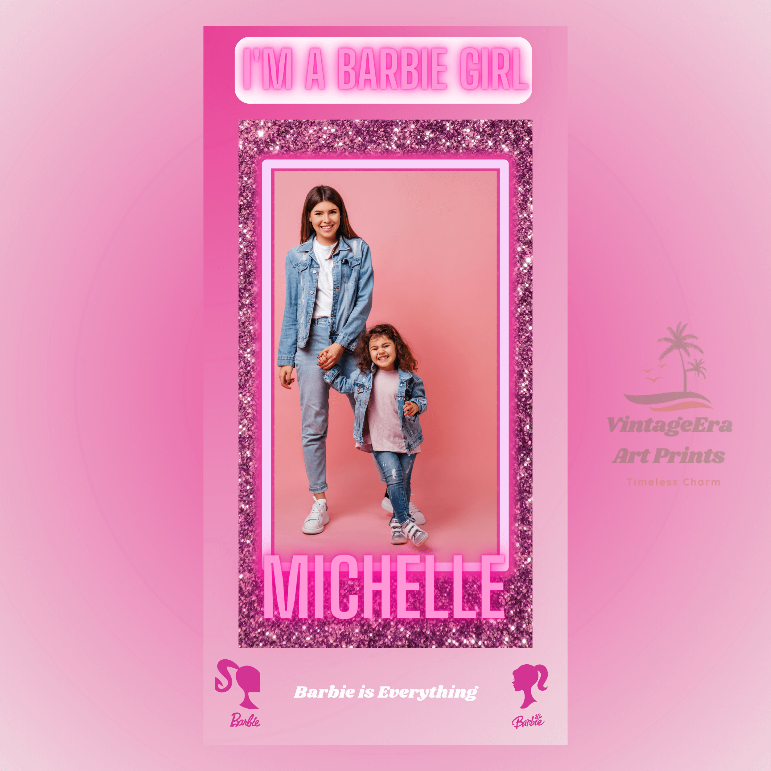Barbie Box Customizable Template Barbie Box Photo Booth Doll - Etsy