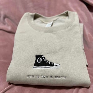 This is how it starts | Embroidered Crewneck Band Merch Self Titled Box High Tops