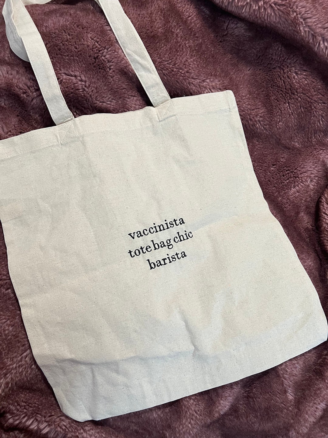 Vaccinista Tote Bag Embroidered Matty Healy Hand Merch Gift Etsy
