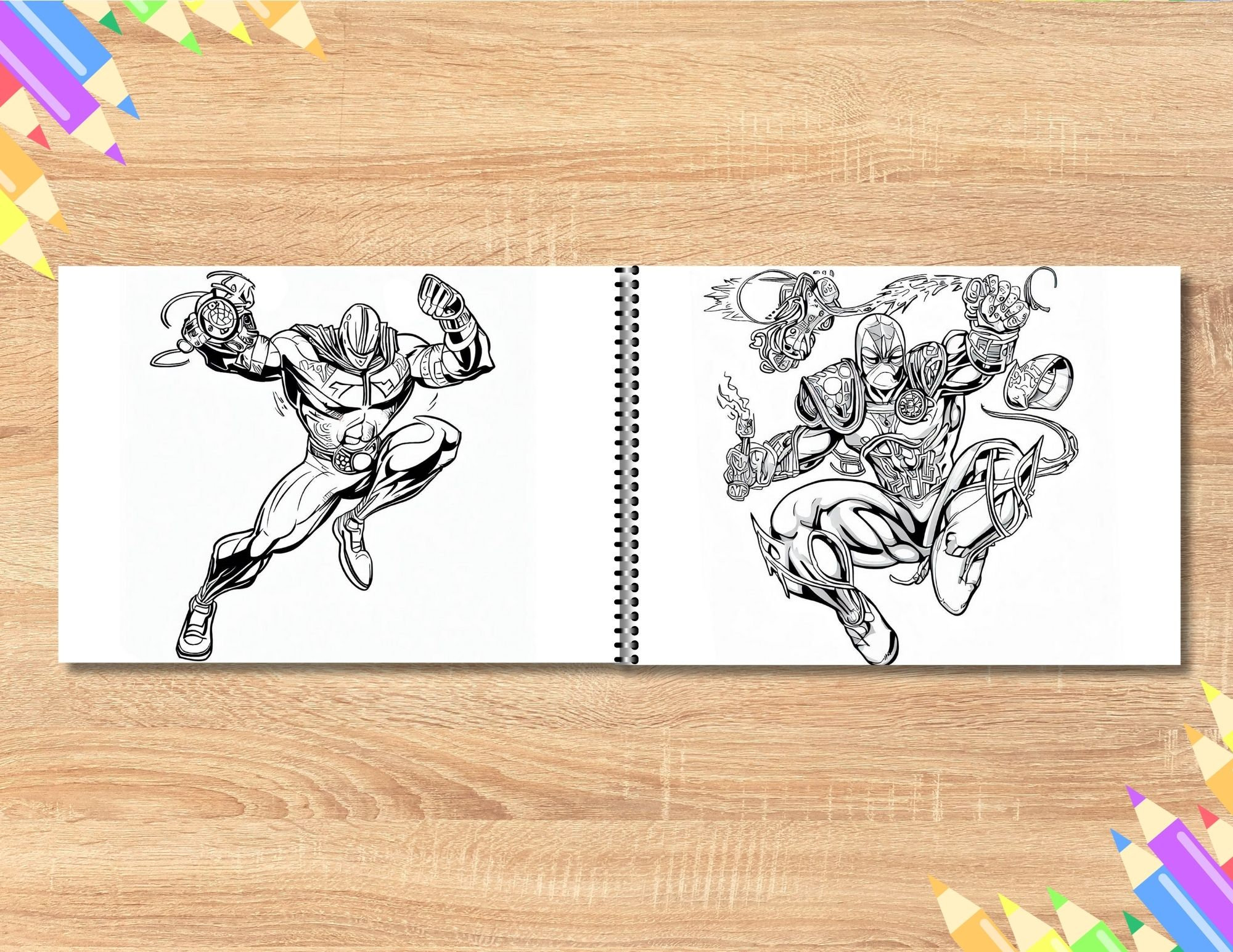 Superhero Coloring Book PDF Printable Download Coloring Pages Digital ...