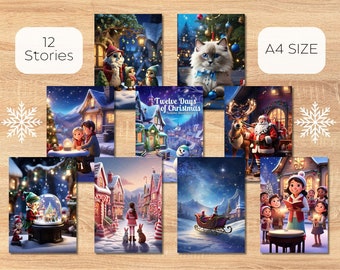 Christmas Bedtime Short Stories | Children's Digital Story Book | PDF/Printable eBook Download | 12 Short Stories