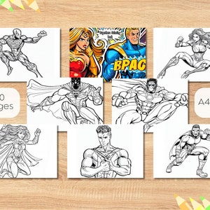 Superhero Coloring Book | PDF Printable Download | Coloring Pages | Digital Download | Coloring Printable | Childrens Activity Book