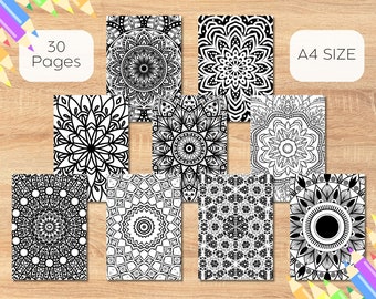 Adult Mandala Coloring Book | Color Therapy | Adult Coloring Pages | Digital Printable PDF | 30 Pages