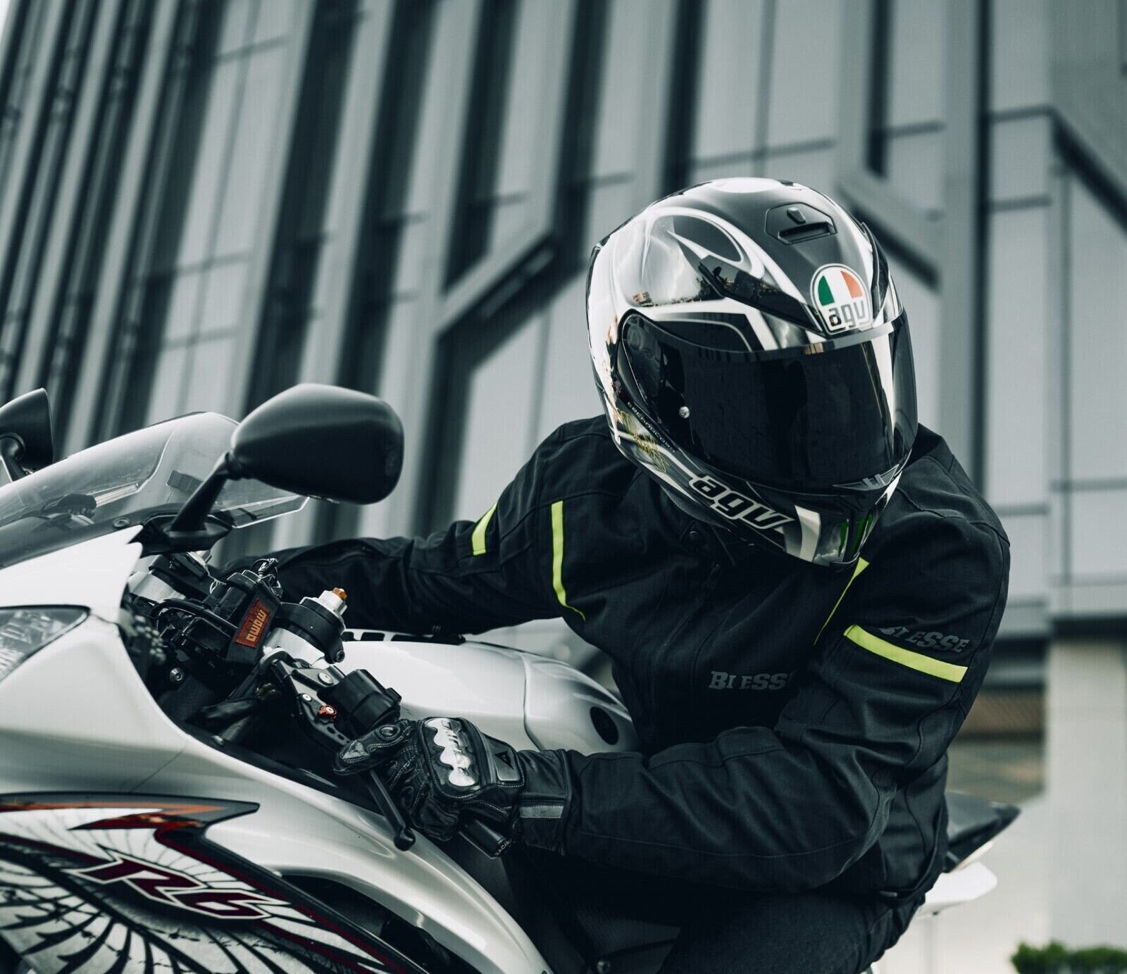 Tuta Moto Divisibile Rev'it ARGON 2 Nero Bianco Vendita Online - Foto 7