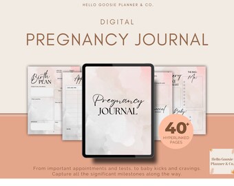 Digitaal zwangerschapsdagboek, zwangerschapsplanner, zwangerschapstracker, cadeau aanstaande moeder, babybuildagboek, pdf-dagboek Goodnotes