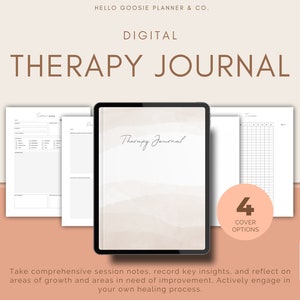 Digital Therapy Journal, Therapy Notebook, Therapy Notes, Session Notes, Session Log, Mental Health Journal, PDF Journal, Goodnotes Journal