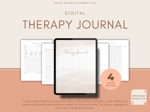 Digital Therapy Journal, Therapy Notebook, Therapy Notes, Session Notes, Session Log, Mental Health Journal, PDF Journal, Goodnotes Journal