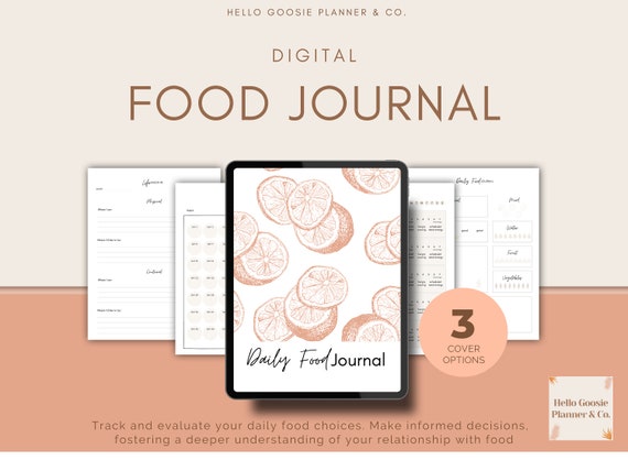 Digital Food Journal, Food Log, Food Diary, Meal Tracker, PDF Journal, Goodnotes Planner, Goodnotes Journal