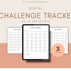 Challenge Tracker, 30 Day Challenge, 45 Day Challenge, 60 Day Challenge, Goal Setting, Progress Tracker, Tracker Printable