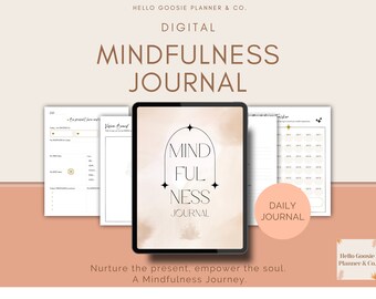 Mindfulness Journal, Mindfulness Challenge Planner, Healing Journal, Intention Setting PDF Journal, Goodnotes Planner
