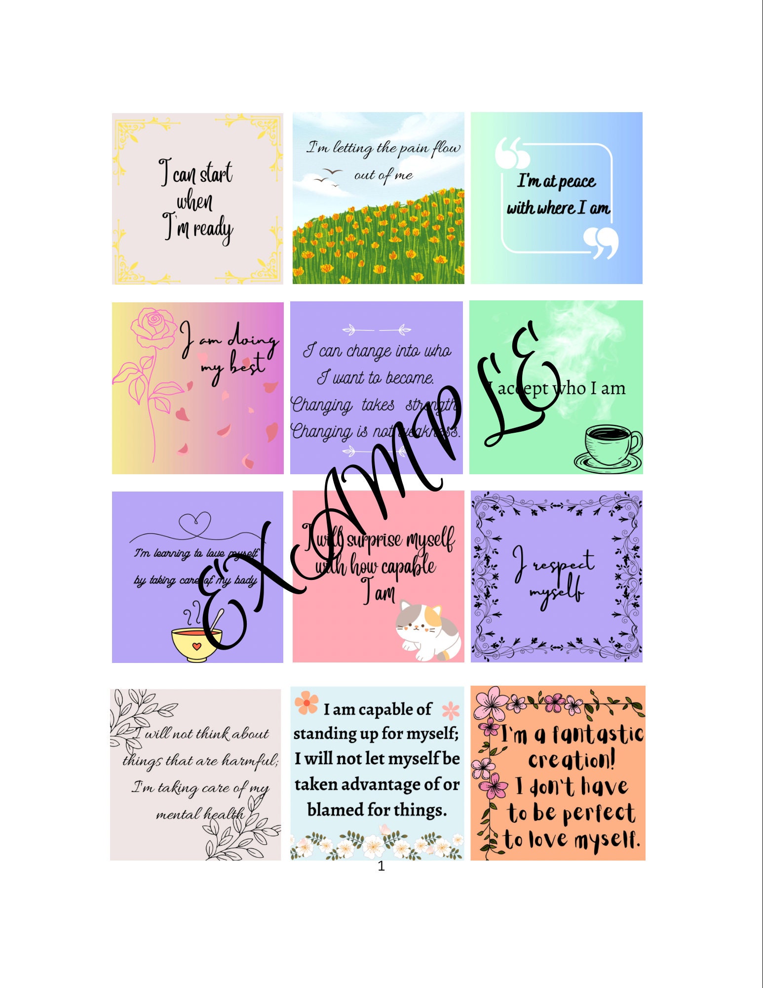Printable Mantras Printable Affirmations Small Size - Etsy