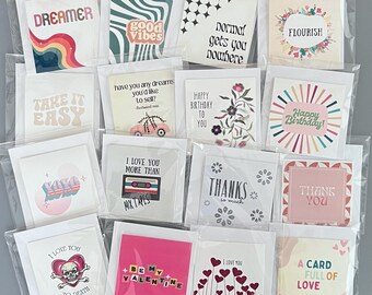 16 pack Greeting cards | 4x4 folded card | envelope included