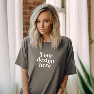3001 Asphalt Gray Shirt Mockup, Bella Canvas Mockup, Unisex T-Shirt Model Mock Up, Lifestyle Tee Shirt, TShirt Model Mockup, Aesthetic Mock