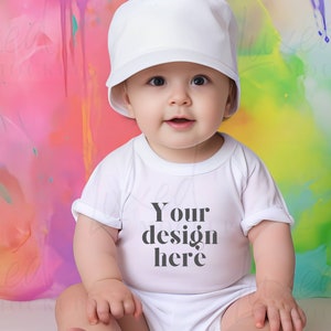 Toddler White Rabbit Skins 3322 baby Boy Model Mockup