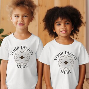 Kids T-Shirt Mockup | Boho Model | Childs White Shirt Mock up | Baby Tee | Toddler Graphic T-Shirt | Bella Canvas | Kids POD Mock
