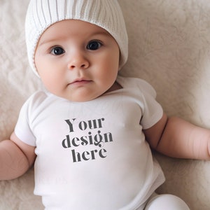 Baby Onesie Mockup für Sublimation, Baby wachsen weißes Mockup Model, süßes Baby Onsie, Boho Baby Model, Baby Sublimation Rohling, Baby Mockup