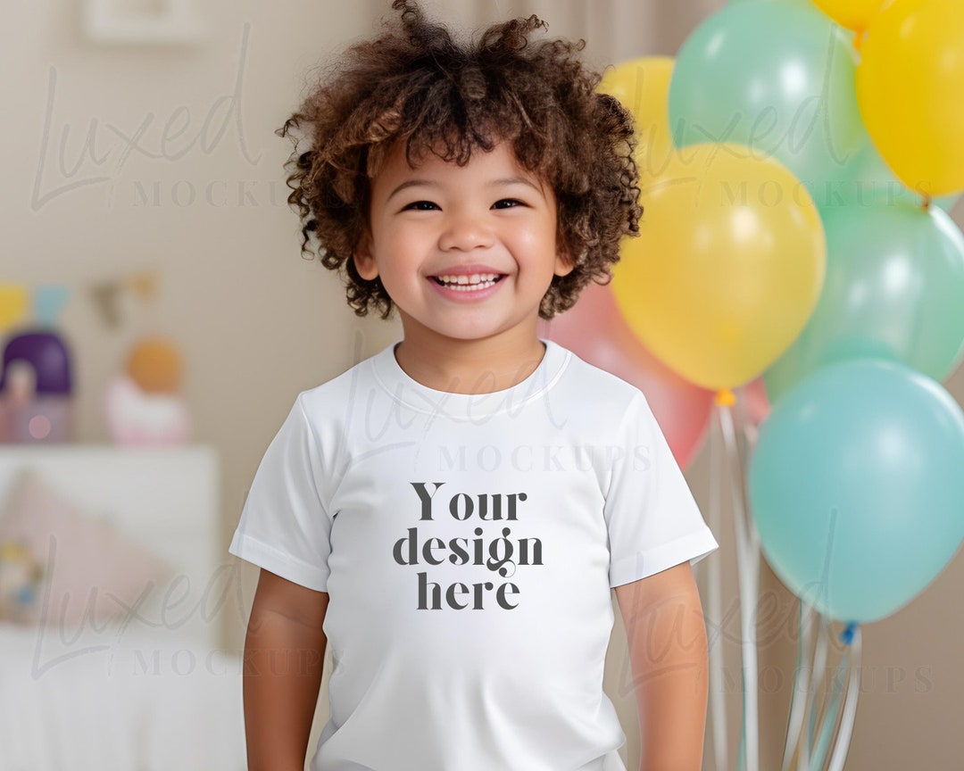 Kids Birthday White Tshirt Mockup White Childrens Tshirt Etsy