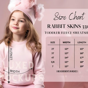 Rabbit Skins 3317 Toddler Fleece Sweatshirt Size Chart • Rabbit Skins Toddler Size Chart • Rabbit Skins Sweatshirt Size Chart • RS3317