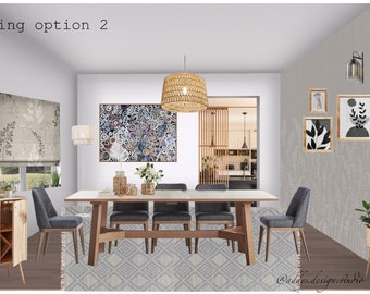 E- INTERIOR DESIGN Beratung Mood Board Farbschema Möbelplatzierung dekorieren Styling Inszenierung Räume Wohndekor Design Hilfe