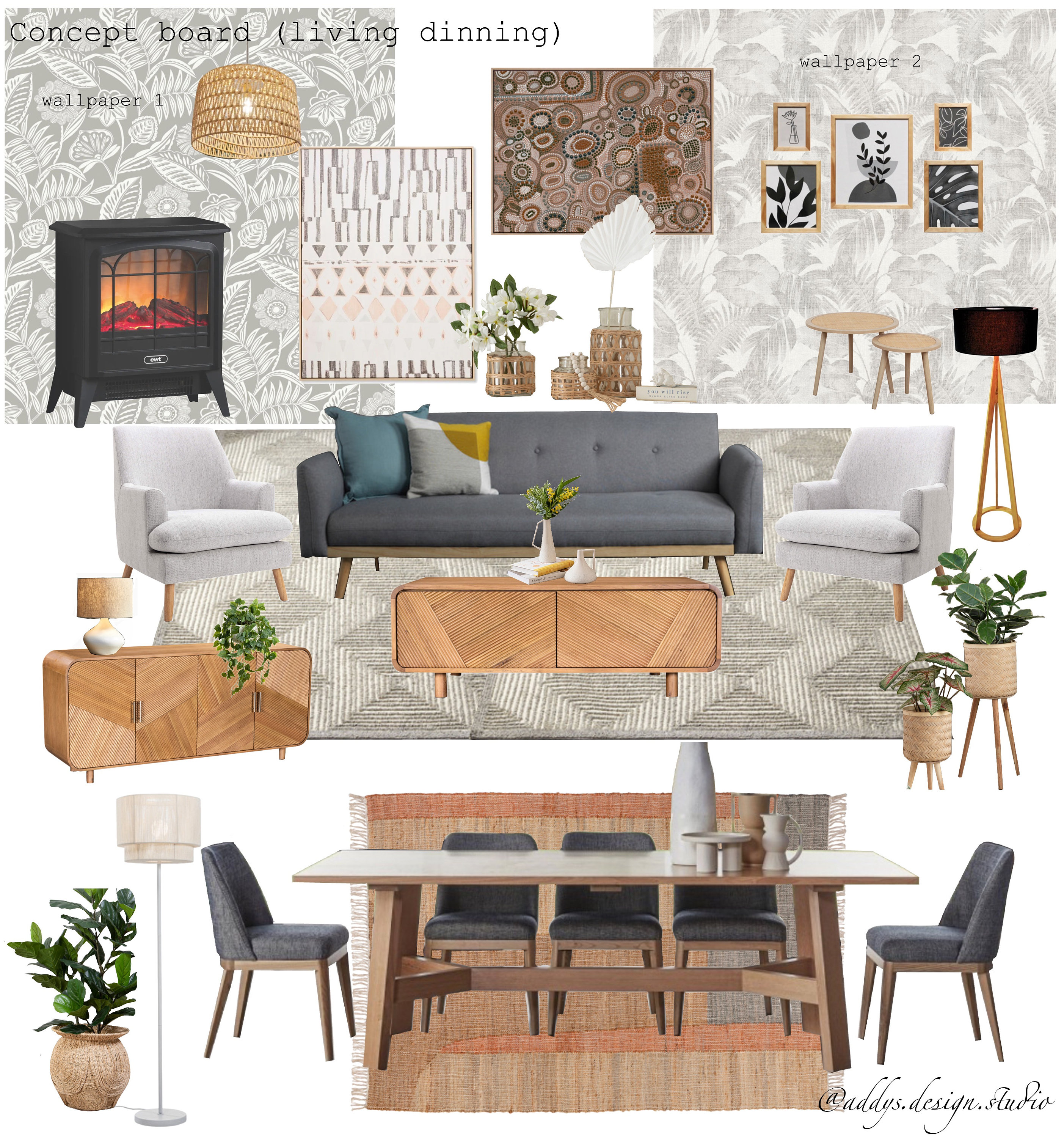 E INTERIOR DESIGN Consulting Services Mood Board Colour Scheme ...
