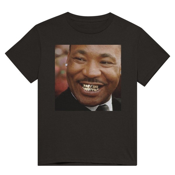 Martin Luther King Gold Grillz Meme Heavyweight Unisex Crewneck T Shirt