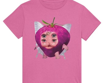 Melberry Strawmelly Meme T-shirt épais unisexe à col rond