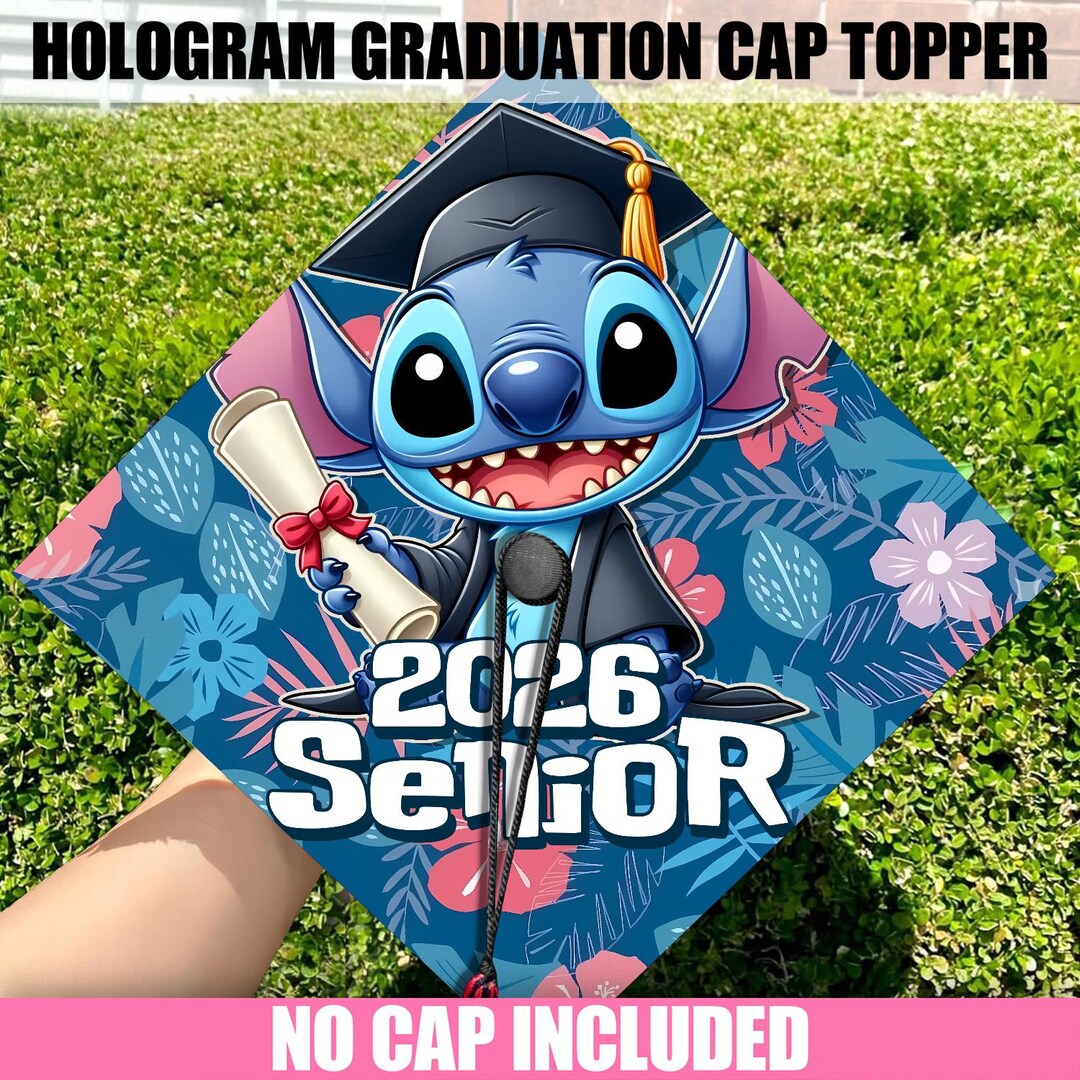 Blue Monster Cartoon Character, Hologram Graduation Cap Topper, Custom ...