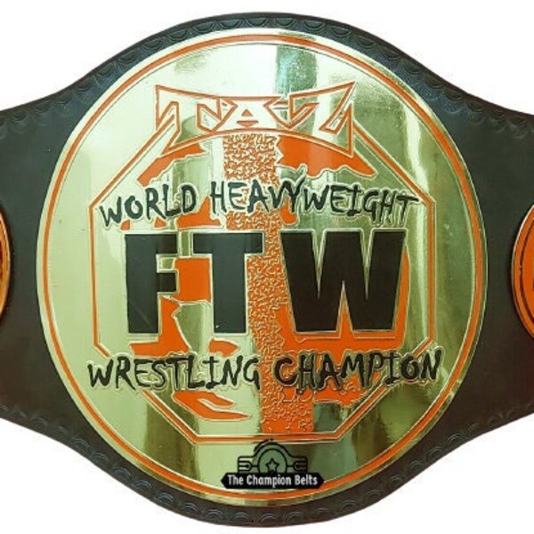 ECW TAZ FTW World Heavyweight Wrestling Champion Belt - Ecw Belts - Taz Belt - Ftw Championship Belt Replica - Ecw Title Belt - Custom Belts