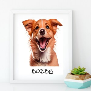 Custom Pet Portrait, Cartoon Wall Art Pet Photo, Pet Painting from Photo, Personalized Dog Painting, Pet Drawing from Photo Digital Portrait