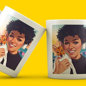 Custom Pet Mug from photo, Cartoon Dog Mug, Birthday Mug, Cute Mug, Father Mug Gift, Mug for Mom, Mug for Family, Mug for Grandpa, Photo Mug