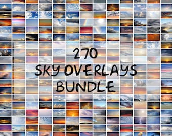 270 Sky Overlays; Sky Photoshop Overlays, Photo Edit, Lightning Sky Sunset Overlays, Beach Blue Sky Cloud Twilight Sunrise Background