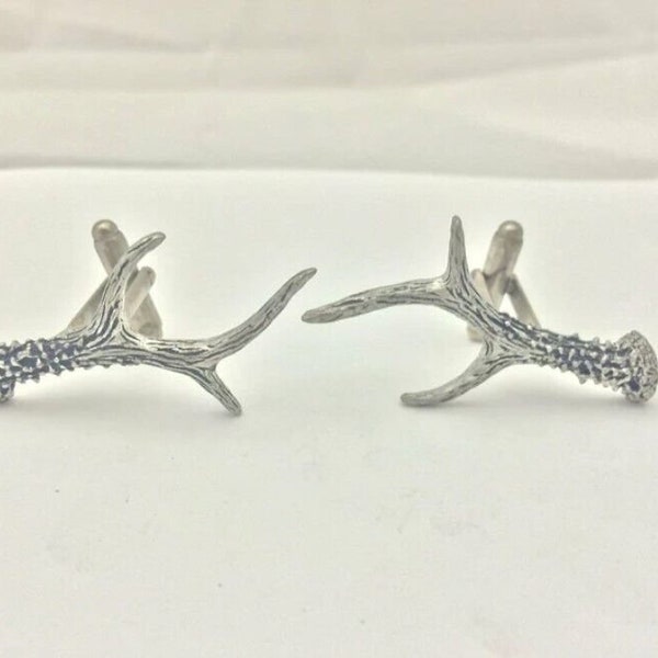 Roe deer Antler  a56  Cufflinks Handmade in England Made from fine English pewter jewellery suit boxed