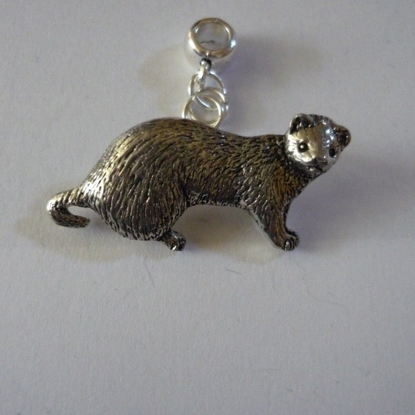 Ferret codea39  Charm / Pendant on a bail which has a 5mm Hole to fit Bracelet necklace European