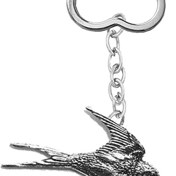 B25 Swallow Pewter Emblem On A very strong keyring hold multiple keys Cloud/Flower Star or round keyring in silver or gold