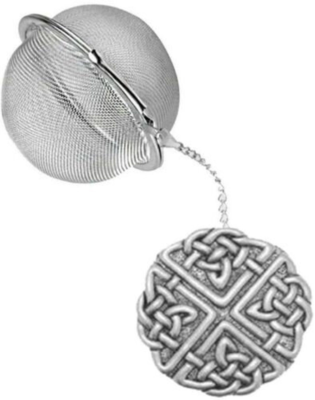 P-g38 Large Celtic Knot Pewter on a Tea Leaf Infuser Stainless Steel ...