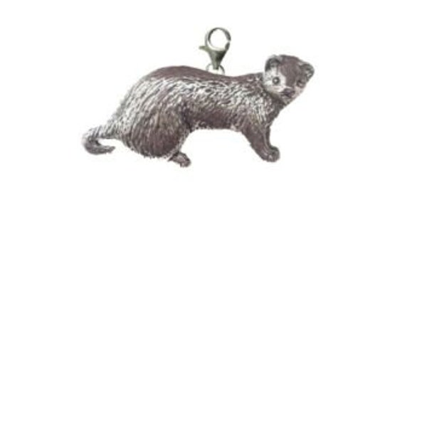 Ferret on a Sterling Silver 925 Trigger Clasp 925 hoop charm codeppa39  mum nan sister gift