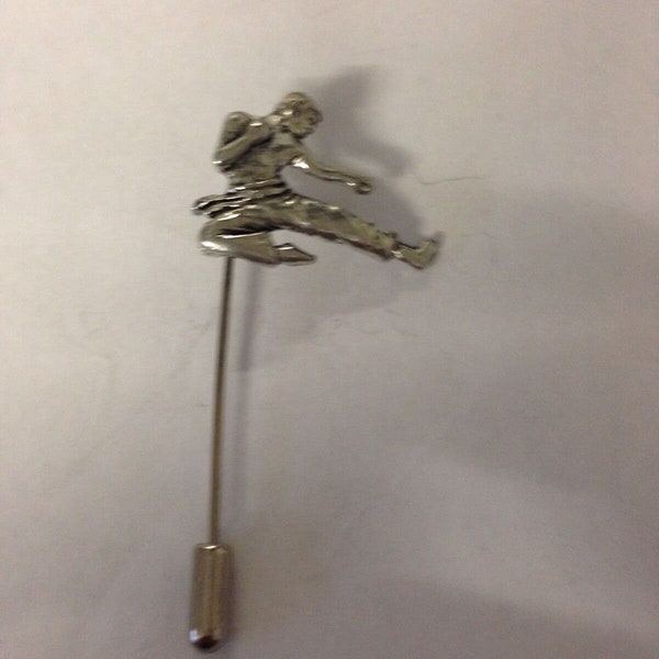 Sp15 Karate  fine English pewter on a very strong tie stick pin perfect attach a hat scarf collar coat tie jacket etc