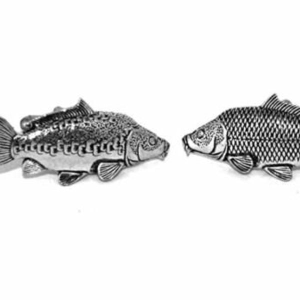 Common Carp & Mirror Carp Fish Pewter Emblem Cufflinks Jewellery Suit wedding ar