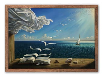Book to Birds by Salvador Dali - Reproduction - Wall Art - Artwork -  Surreal
