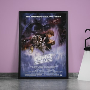 Poster retrò del film Star Wars L'Impero colpisce ancora - Vecchio poster del film - Regalo per gli amanti di Star Wars