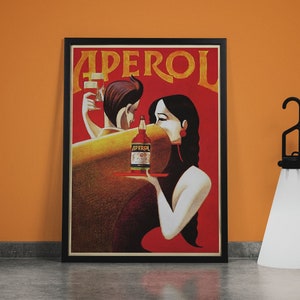 Aperol Liqueur Vintage - Vintage Poster, Art Nouveau Poster, Alcohol Poster, Retro Print, Wall Decor, Gift İdea for her