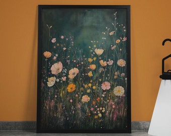 Wildflower Field Canvas Art: Vintage Floral Wall Decor