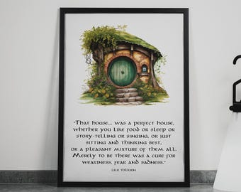 Hobbiton Print – J.R.R. Tolkien Quote, Rustic LOTR Decor