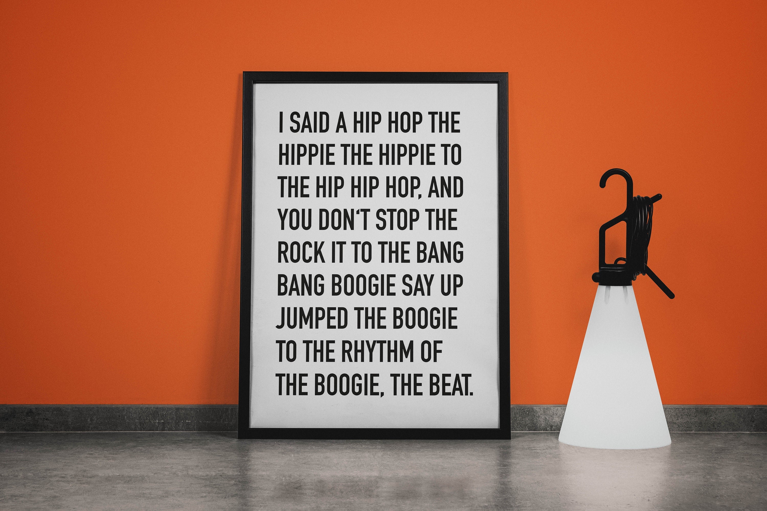 Gangsta's paradise lyrics poster, Old school hip hop lyrics wall art