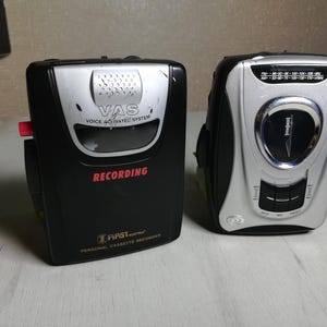 Lot of 2 vintage portable cassette players, First Austria and Durabrand