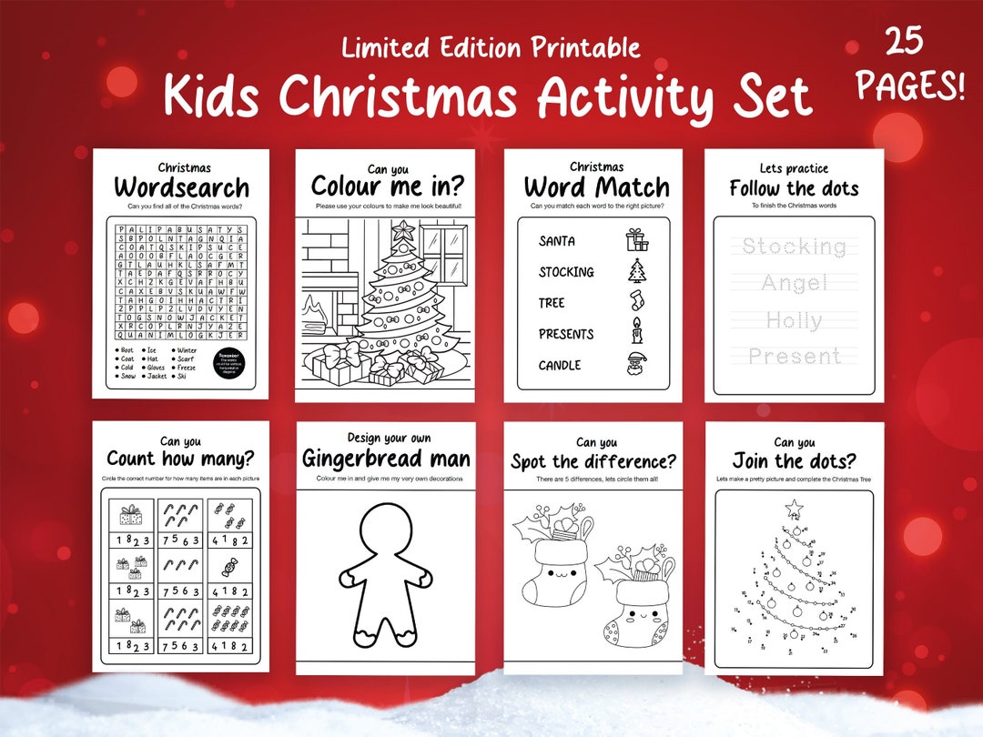 Limited Edition Printable Christmas Activity Pack for Kids - Etsy