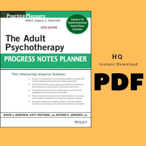 The Adult Psychotherapy Progress Notes Planner - Etsy